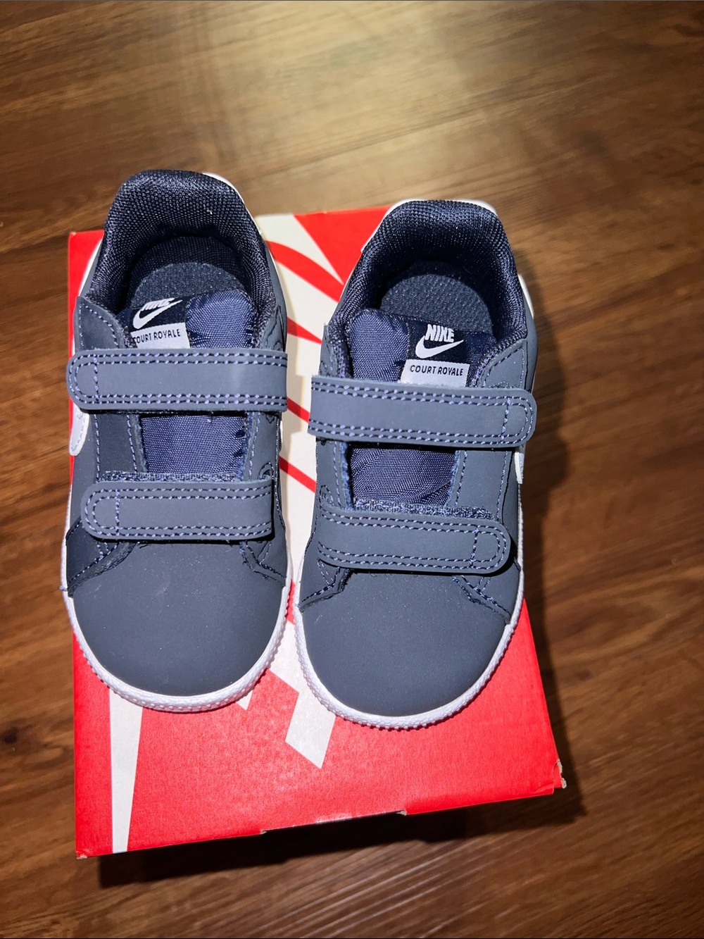 Nike toddler Velcro Sneakers - Navy and White
